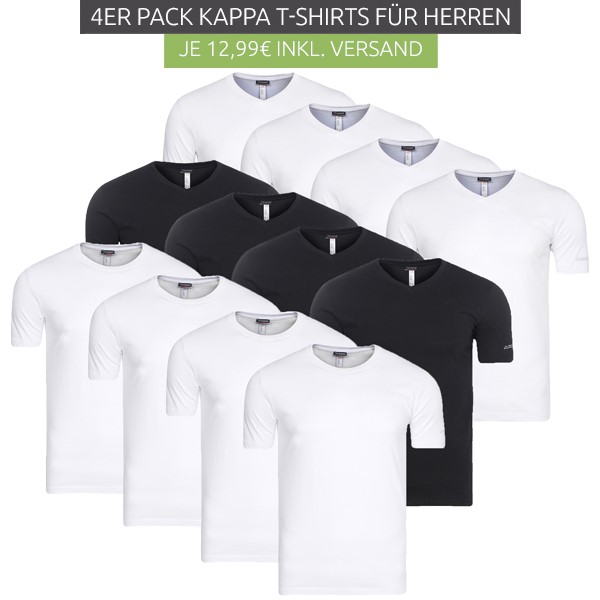 Bild zu 4er Pack Kappa Herren T-Shirt für 12,99€ inklusive Versand