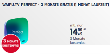 Bild zu waipu.tv “Perfect” 3 Monate kostenlos testen (anstatt 29,97€)