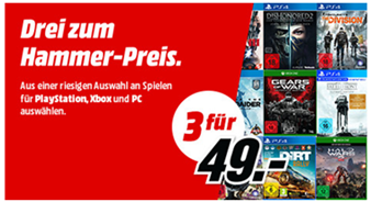 Bild zu MediaMarkt: 3 Games für 49€ oder 3 Games für 79€