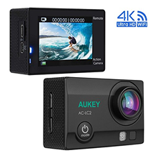 Bild zu AUKEY Action Cam 4K Ultra HD, WiFi Unterwasserkamera mit 2,4GHz Fernbedienung, 30m Wasserdicht, 170° Weitwinkel für 52,99€