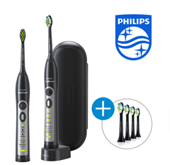 Bild zu Philips Sonicare HX6912/51 FlexCare Elektrische Zahnbürste mit Schalltechnologie , Doppelpack + 4 Ersatzbürsten für 105,90€