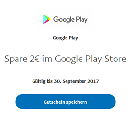 Bild zu Google Play Store : 2€ sparen bei Zahlung per Paypal