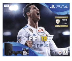 Bild zu SONY PlayStation 4 1 TB Schwarz + FIFA 18 + 2. DualShock4 Controller + PS Plus 14 Tage ab 299€