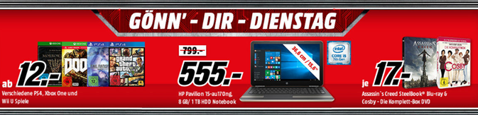 Bild zu MediaMarkt “Gönn dir Dienstag” mit Filmen, Games und Notebooks