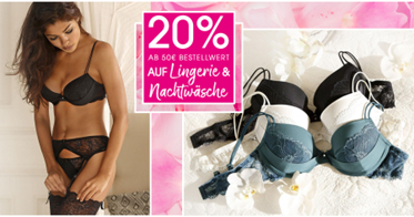 Bild zu Lascana: 20% Rabatt auf Dessous & Wäsche (50€ MBW)