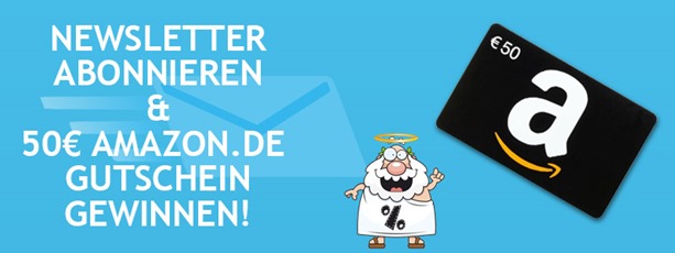 Bild zu Wir verlosen jeden Monat einen 50€ Amazon.de Gutschein an alle Newsletter-Abonnenten