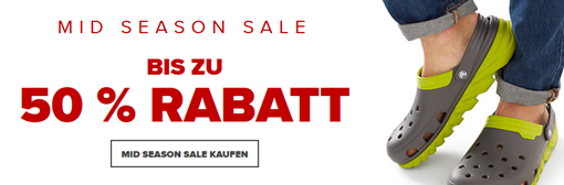 Bild zu Crocs: MidSeason Sale mit bis zu 50% Rabatt + 30% Extra ab 50€ + kostenloser Versand