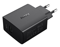 Bild zu AUKEY USB C Ladegerät (2 Ports mit USB A 5V/2.1A + USB C 5V/3A) für 10,99€