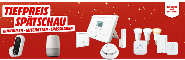 Bild zu MediaMarkt “Tiefpreisspätschau” mit Smarthome-Geräten, so z.B. Google Home für 111€