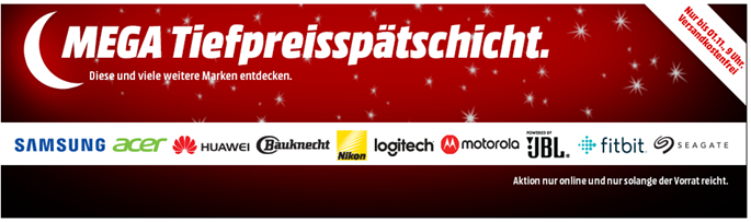 Bild zu MediaMarkt Mega “Tiefpreisspätschicht” mit vielen guten Preisen und vielen Marken (über 200 Artikel zum Internetbestpreis)