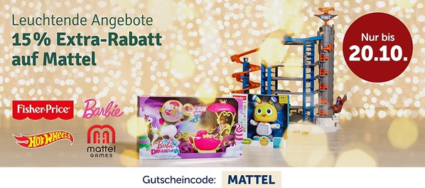 Bild zu MyToys: 15% Rabatt auf Mattel (29€ MBW)