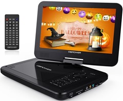 Bild zu Tragbarer DVD-Player 10.5″ mit schwenkbaren Bildschirm, 5 Stunden Akku, unterstützt SD-Karte und USB für 39,59€ inkl. Versand