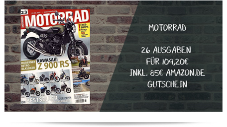 Bild zu [nur 150x] 26 Ausgaben “Motorrad” für 117€ + 90€ Amazon.de Gutschein als Prämie