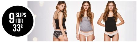 Bild zu Hunkemöller: 9 Slips für 33€ zzgl. eventuell 4,95€ Versand