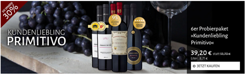 Bild zu Club-of-Wine: 6er Probierpaket „Primitivo Kundenlieblinge“ für 39,20€