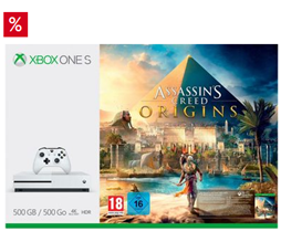 Bild zu [Super] Xbox One S 500 GB + Assassins Creed Origins (DLC) + Star Wars Battlefront II für 175,94€ (Vergleich: 283,98€)