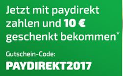 Bild zu [bis 18 Uhr] Rakuten: 10€ Rabatt auf (fast) alles bei Bezahlung per paydirekt (ab 15€ MBW)