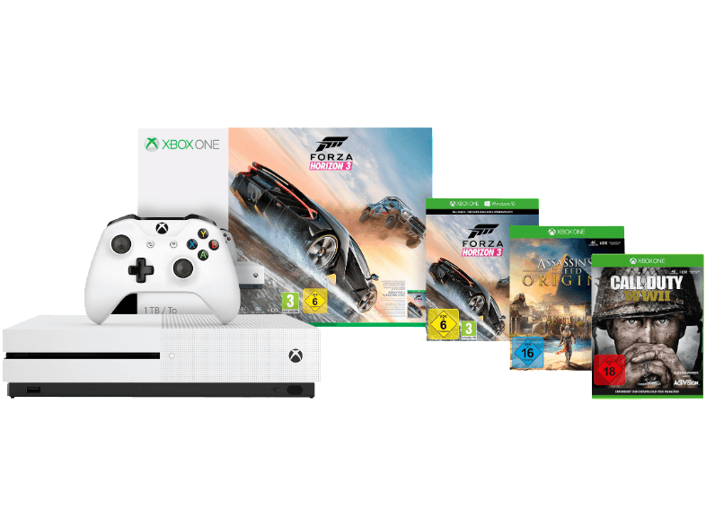 Bild zu Microsoft Xbox One S (1 TB) + COD WW 2 + Assassin‘s Creed Origins + Forza Horizon 3 für 277€