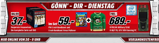 Bild zu MediaMarkt “Gönn dir Dienstag” mit Serien, PS4 Games und Gaming-Notebooks