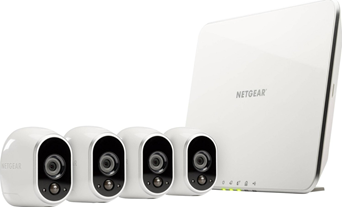 Bild zu Arlo NETGEAR Überwachungskameras, so z.B. Netgear Arlo VMS3430 Sicherheitssystem mit 4 Kameras für 373,86€