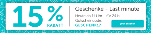 Bild zu DailyDeal: 15% Rabatt auf ausgewählte Deals