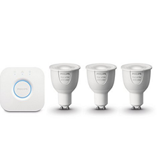 Bild zu Philips Hue Weiß und farbig 3er Starter-Kit 6,5W GU10 für 119,01€ (Vergleich: 158,90€)