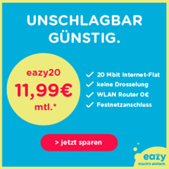 Bild zu [Top] eazy Festnetz Internet im Unitymedia-Kabelnetz: 20 MBit für 9,99€/Monat oder 50 MBit für 16,99 € / Monat