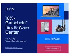 Bild zu eBay: 10% Rabatt im B-Ware Center bei Zahlung per Paypal