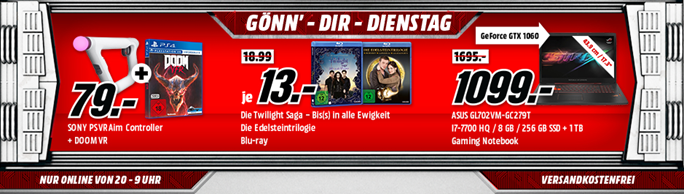 Bild zu MediaMarkt “Gönn dir Dienstag” mit Angeboten Games, Notebooks, Konsolen und Filmen