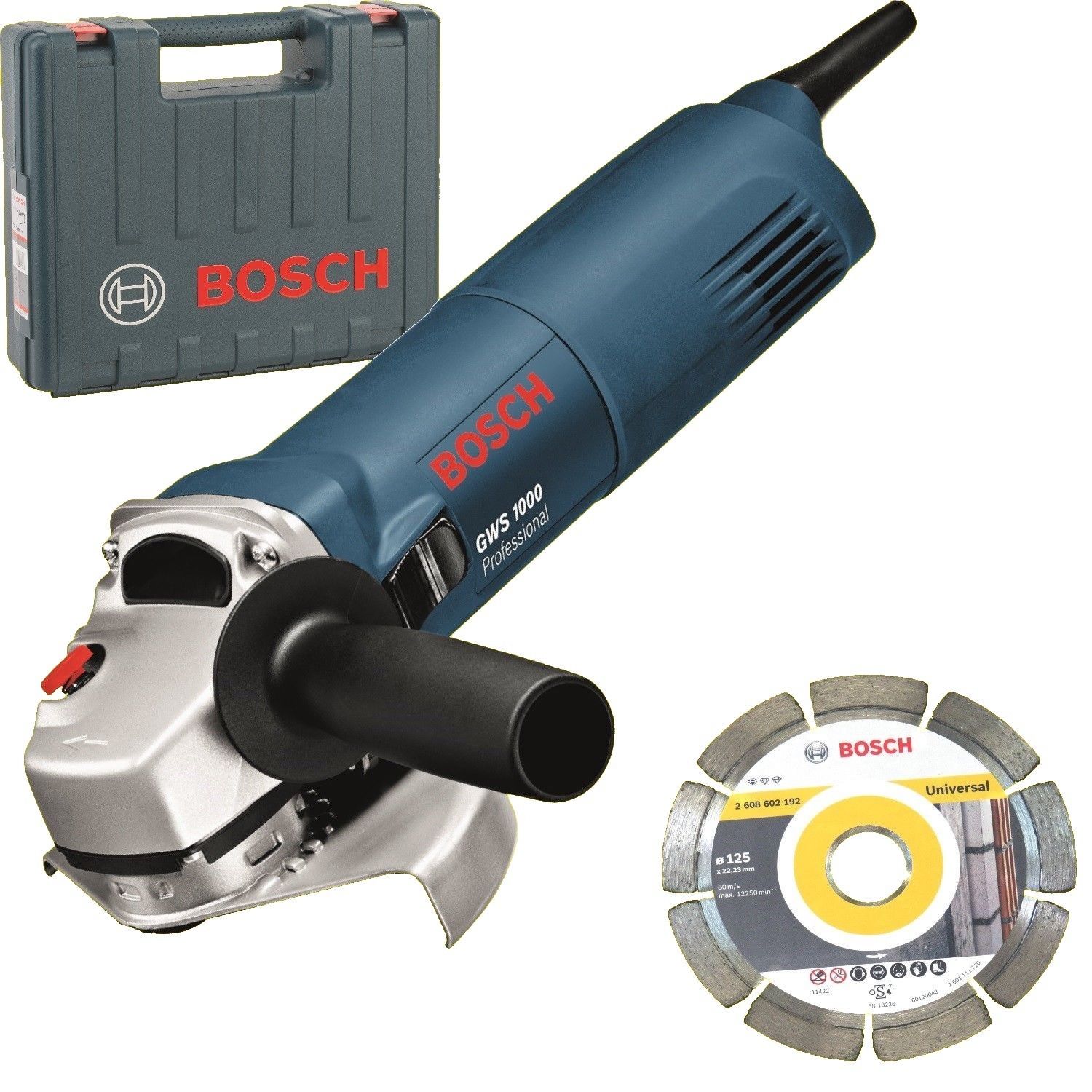 Bild zu Bosch Winkelschleifer GWS 1000 (125 mm) mit Koffer und Diamant-Trennscheibe für 79,99€