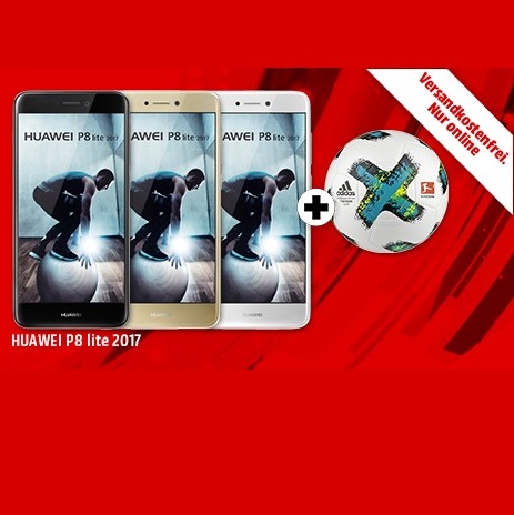 Bild zu MediaMarkt Smartphone-Fieber, so z.B. 5,2 Zoll Dual-Sim Smartphone Huawei P8 Lite 2017 (16 GB) + Adidas Fußball für 159€