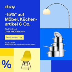 Bild zu eBay: 15% Rabatt auf Möbel, Küchenartikel & Co.