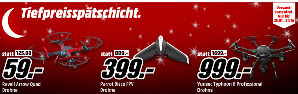 Bild zu MediaMarkt Tiefpreisspätschicht mit Drohnen, so z.B. PARROT Disco FPV Drohne für 399€