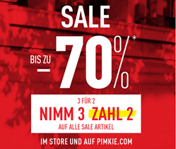 Bild zu Pimkie: Sale mit bis zu 70% Rabatt + “Nimm 3 Zahl 2 Aktion” auf alle Sale Artikel