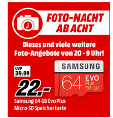 Bild zu MediaMarkt “Foto Nacht ab Acht” mit Kameras, Speicherkarten usw.