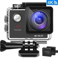 Bild zu Victure 4K Action Kamera (WIFI, 2.0 Zoll LCD Display, Wasserdicht) inkl. Zubehör und 2x 1050mAh Akkus für 48,99€