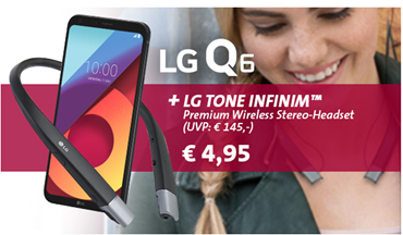 Bild zu Blau.de Allnet Flat (3GB LTE Daten, SMS Flat + Allnet Flat) inkl. LG Q6 + LG Stereo Headset (zusammen 4,95€) für 14,99€/Monat