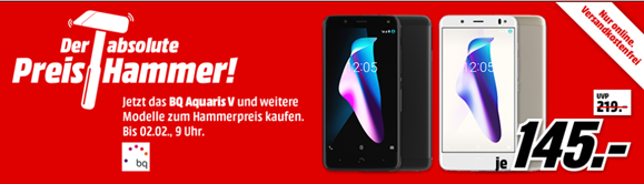 Bild zu MediaMarkt “Preishammer” mit Smartphones von BQ