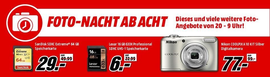 Bild zu MediaMarkt Foto-Nacht mit reduzierten Kameras, Actioncams und Zubehör