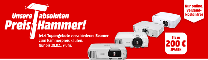 Bild zu MediaMarkt “Preishammer”: Beamer von Epson und Acer, z.B. EPSON EH-TW610 Beamer (Full-HD, 3000 Lumen) für 599€ inkl. Versand