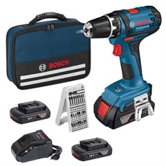 Bild zu Bosch Akku-Bohrschrauber GSR 18-2-LI inkl. 3 Akkus 1,5 Ah Li-Ion + 25tlg. Bitbox für 125,95€ inkl. Versand (Vergleich: 149,99€)