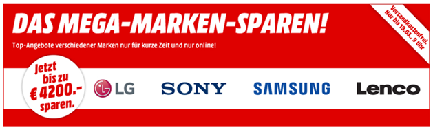 Bild zu MediaMarkt: Mega Marken Sparen mit Angeboten von Sony, LG, Lenco und Samsung