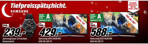 Bild zu MediaMarkt Tiefpreisspätschicht mit Angeboten von Samsung, so z.B. 32” Fernseher für 155€