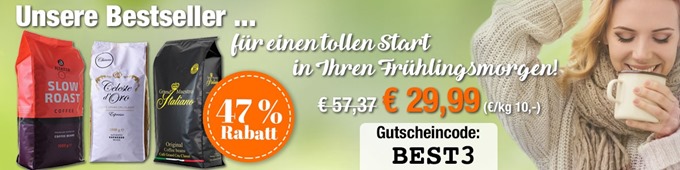 Bild zu Kaffeevorteil: Exklusives Kaffeepaket mit 47 % Rabatt für 33,95€ inkl. Versand