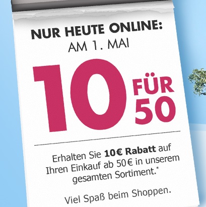 Bild zu Karstadt: nur heute 10€ Rabatt auf (fast) alles (ab 50€ Bestellwert)