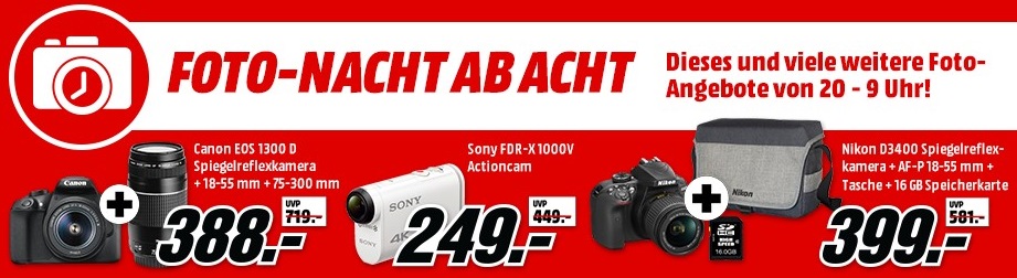 Bild zu MediaMarkt Foto-Nacht mit reduzierten Kameras, Actioncams und Zubehör