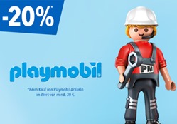 Bild zu Toys’R’Us: 20% Rabatt auf alle Playmobil Artikeln (MBW: 30€)