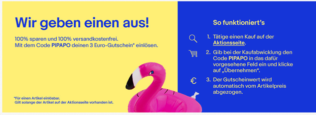 Bild zu eBay gibt einen aus: bis 3€ kostenlos Artikel bei eBay bestellen (+ keine Versandkosten)