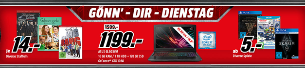 Bild zu MediaMarkt “Gönn dir Dienstag” schon am Montag mit Games, Filmen & Serien sowie Notebooks und Zubehör