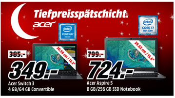 Bild zu Media Markt “Tiefpreisspätschicht” mit verschiedenen Produkten von Acer, so z.B. 27 Zoll UHD 4K Monitor für 419€ (Vergleich: 560,78€)